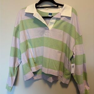 NWT Old Navy Pastel Striped Rugby Polo Shirt and White Striped Polo Shirt - MP